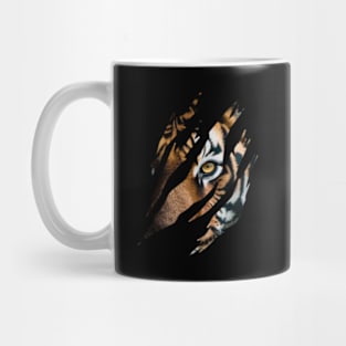 Cat Eye of the Fearless Tiger Silhouette Mug